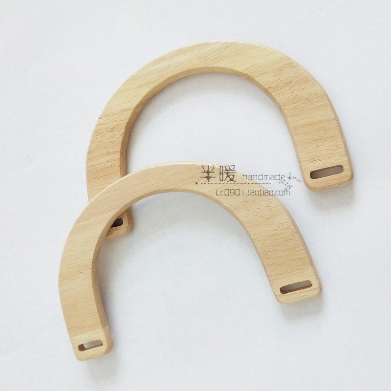 U-SHAPED CARRYING RING HANGING HANDLE DIY HAND-WOVEN MATERIAL WOODEN HANDLE ACRYLIC HANDLE U-SHAPED CROCHET PATCHWORK BAG ACCESSORIES