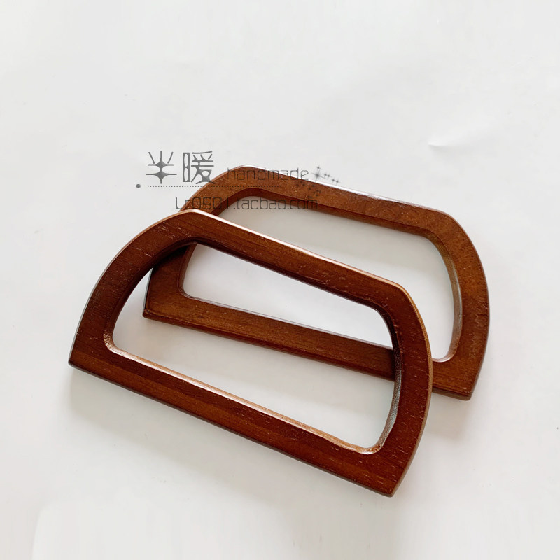 RECTANGULAR HANDLE DIY HAND-WOVEN BAG WOODEN HAND HANDLE WOODEN HANDLE SOLID WOOD HANDLE SHOULDER HANDLE CROCHET PATCHWORK ACCESSORIES