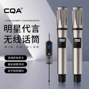 CQA3318 无线手持麦克风户外拉杆箱万能一拖二话筒唱歌动圈麦话筒