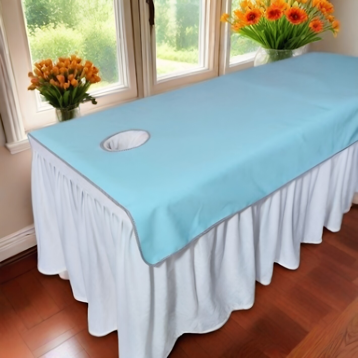 美容院床单防水防油免洗减肥养生理疗推拿按摩洗头床带洞重复使用