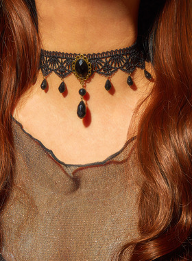 Crystal Lace Necklace women 多层水晶蕾丝项链choker锁骨链女