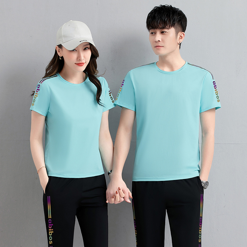 运动套装男夏季2025新款时尚情侣休闲运动服短袖长裤两件套女卫衣