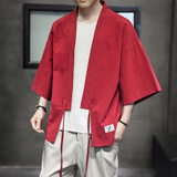 K626P30室内风夏装休闲潮流青年开衫仙鹤刺绣汉服，男装民族服装，电商A026