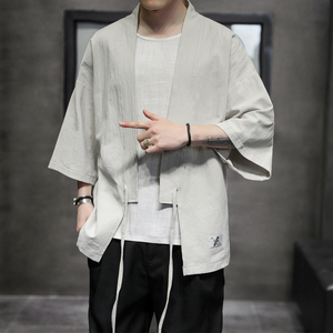 K626 P30 室内风 百搭潮流夏装外套纯棉风仙鹤刺绣开衫汉服图片