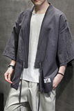K626P30室内风潮流风仙鹤刺绣百搭棉麻纯棉开衫汉服外套，男装民族服装，电商A026