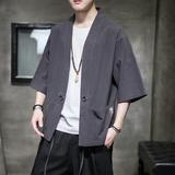 F868P45室内风2024夏装新款风青年潮流印花大码汉服外套，男装夹克，电商A026