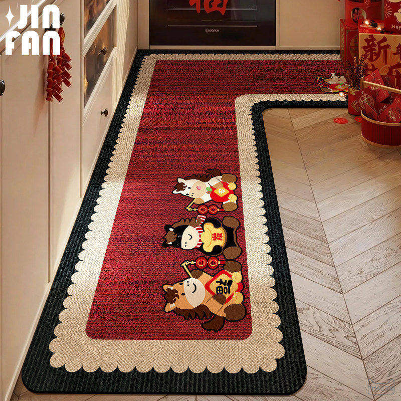 厨房地垫防滑脚垫防油可擦免洗L型硅藻泥吸水垫耐脏转角速干垫子,居家布艺,厨房地垫,淘宝优惠券,粉丝福利购,淘宝优惠卷