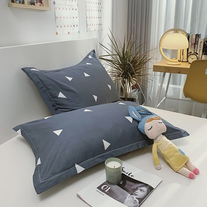 全棉爱巢一对装斜纹100%学生枕套