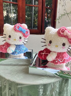 圣诞helloKitty凯蒂猫永生花摆件生日朋友情人节礼物KT可爱送女友