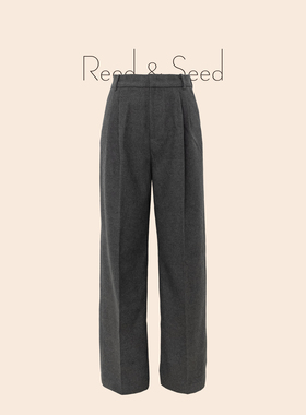 厚款毛呢感宽松直筒阔腿西装裤 RS05041