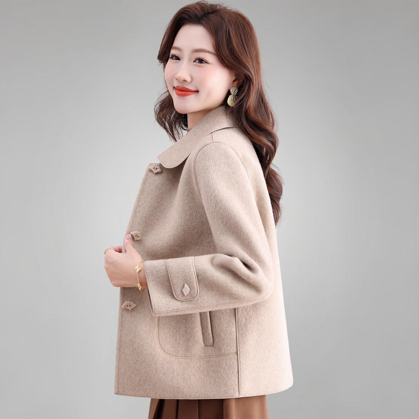 小香风外套女短款2026春装新款高端大气羊毛呢子大衣洋气妈妈上衣