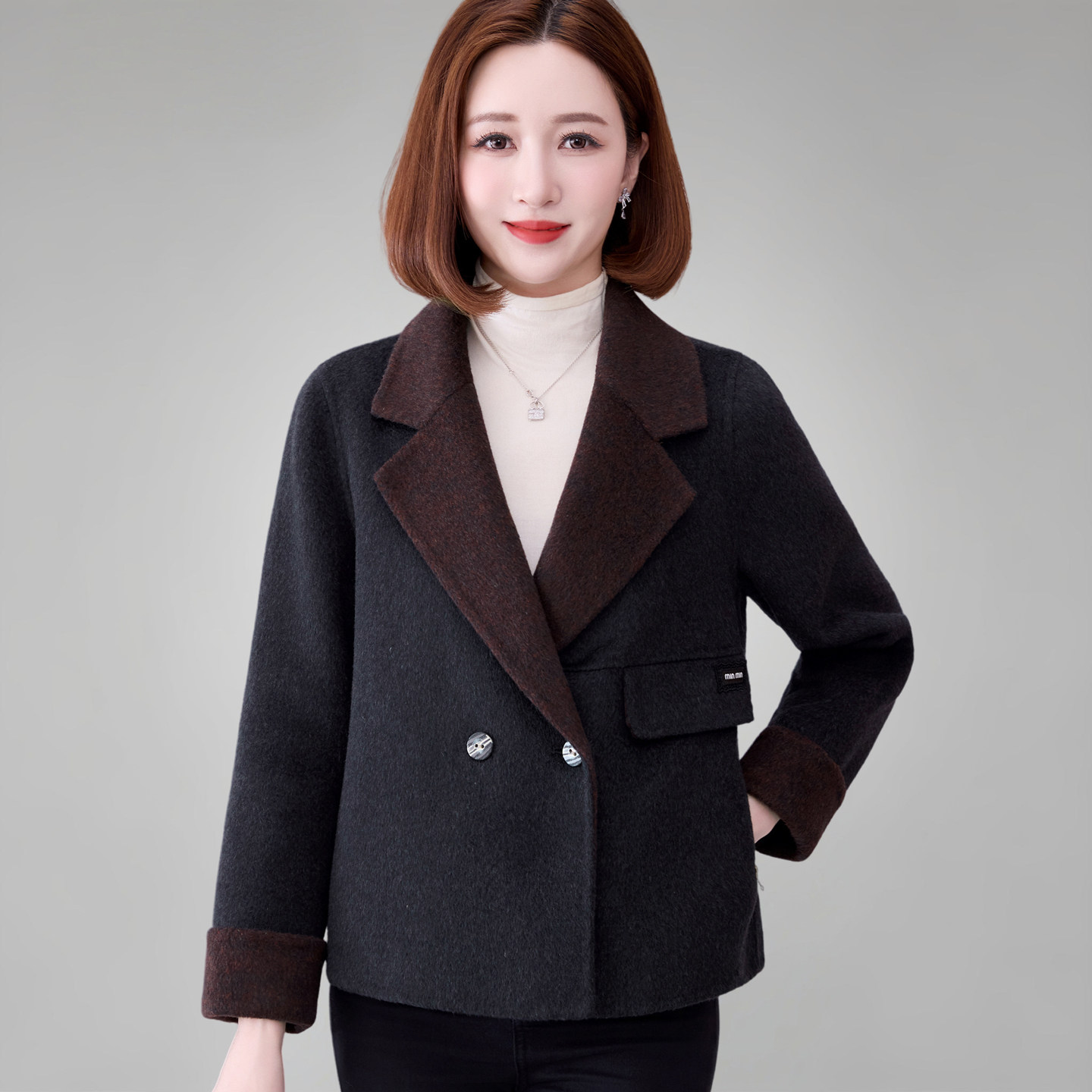 羊毛呢子大衣女短款西装女士外套