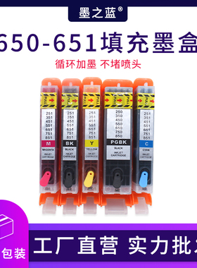 适用佳能IX6860 IP7260 8760 MG6460 5560打印机650 651填充墨盒