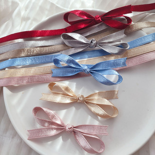 高级织带质感缎面金银色光泽丝带diy发饰头饰蝴蝶结发夹材料1cm宽