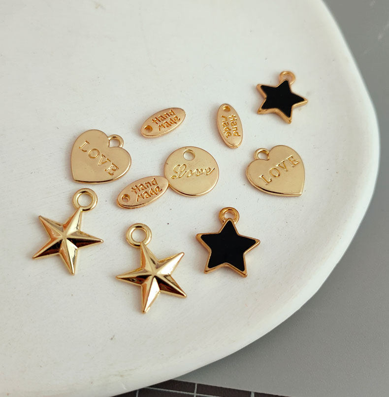 一琳手工diy发饰品配件 桃心合金挂坠 圆形五角星字母吊牌吊坠,饰品/流行首饰/时尚饰品新,其他DIY饰品配件,淘宝优惠券,粉丝福利购,淘宝优惠卷
