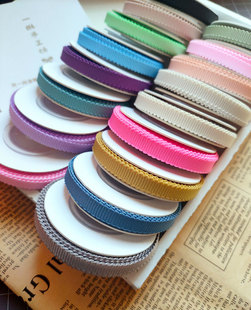 6mm螺纹细丝带花边波浪帽带 一琳手工DIY头饰发饰材料织带 5米1卷