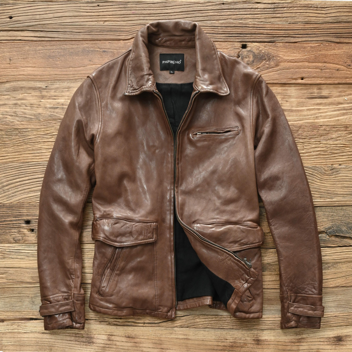 张学友同款男士做旧植鞣羊皮修身复古阿美咔叽机车皮夹真皮外套,男装,皮衣,淘宝优惠券,粉丝福利购,淘宝优惠卷