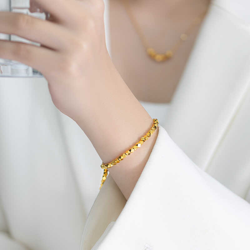 越南沙金碎银几两手链网红同款蹦迪珠轻奢高级感仿真黄金碎碎手链