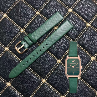 1726小方绿14mm 11150 适用于阿玛尼手表女款 蜥蜴皮表带AR11149