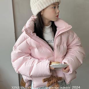 现货2025冬款波拉BORA韩国童装儿童白鸭绒泡芙羽绒服外套面包服