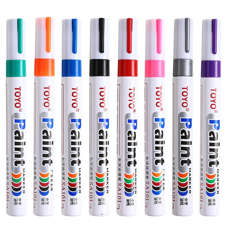 TOYO东洋油漆笔油性记号笔轮胎补漆防水不掉色马克笔速干涂鞋笔