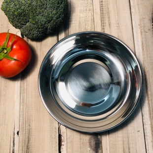 优质304不锈钢加厚圆形菜盘深圆盘儿童餐具餐盘子酱料盘碟子12cm
