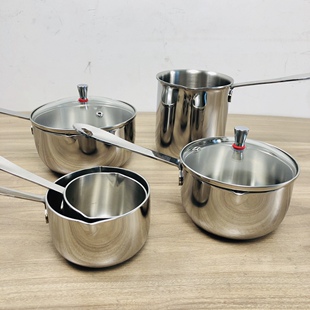 瑕疵316加厚三层复合一体钢油杯泼油杯小锅油勺汁锅热油奶锅油炸
