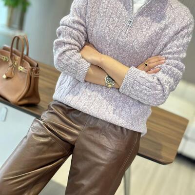 JCLP限量版 进口邓肯新色系~强调满满 小立领拉链套头山羊绒毛衣