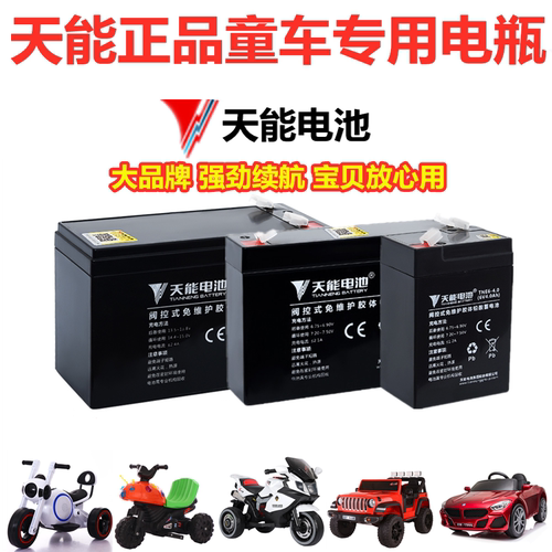 天能童车电瓶摩托6伏v4v4.5