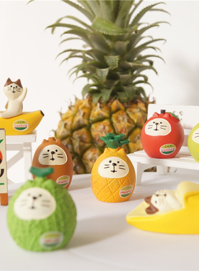 杂货日式猫咪达摩水果造型小摆件
