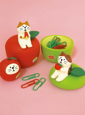 日系水果猫咪办公室摆件