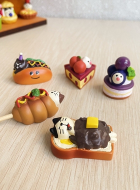 猫部杂货日系食玩面包蛋糕烘焙咖啡店可爱少女心甜食摆件迷你场景