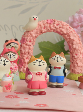 春日赏樱可爱治愈猫咪摆件