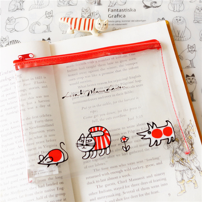 猫部杂货日单条纹猫猫咪文件袋