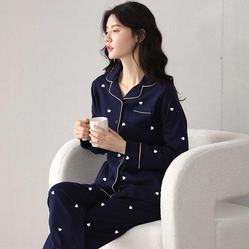 美梦睡衣女春秋款纯棉长袖开衫2024年新款冬季家居服套装