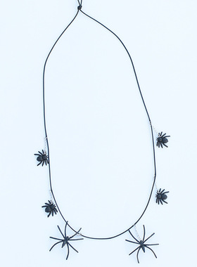 欧美跨境万圣节创意夸张蜘蛛项链个性搞怪暗黑蜘蛛蚂蚁蚊子锁骨链