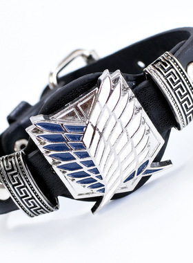 动漫周边新品宽皮朋克手带鸣人手链忍者海贼王进击的巨人笔记手饰