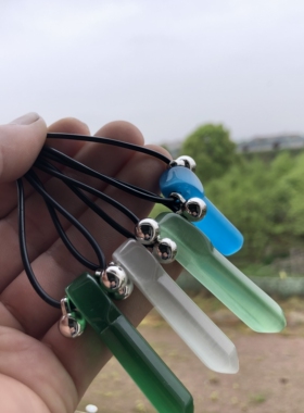 动漫周边 火影忍者鸣人纲手项链 六角柱玉石挂件 COS项链