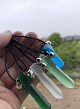 动漫周边 火影忍者鸣人纲手项链 六角柱玉石挂件 COS项链