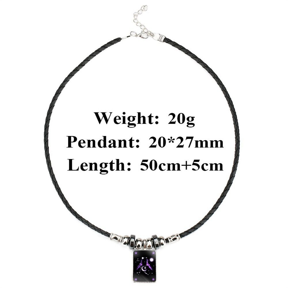 项链黑绳潮男时光宝石吊坠发光12跨境新品配饰星座