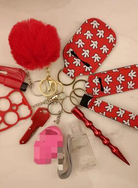 跨境女子儿童钥匙扣防狼套装铝制