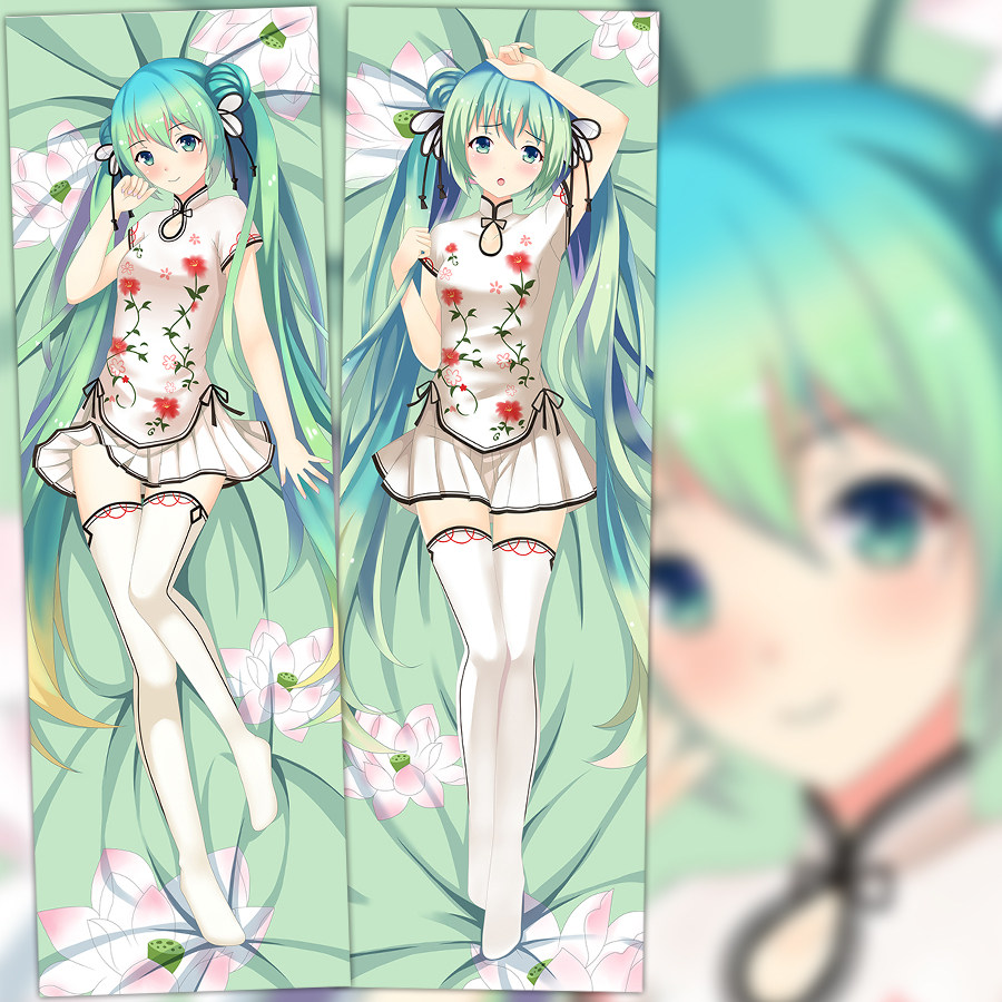 vocaloid 旗袍初音 miku动漫等身抱枕 2wt抱枕套靠枕宅男周边定制