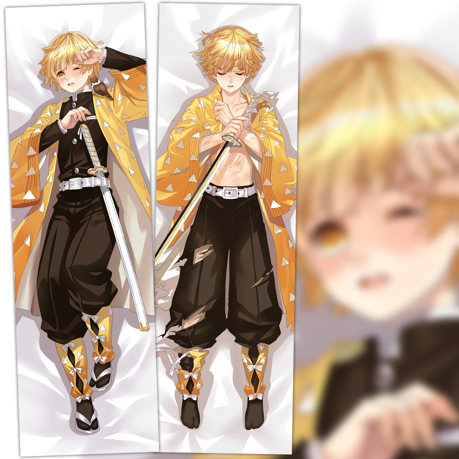 鬼灭之刃我妻善逸等身抱枕 动漫全条靠枕二次元同人枕套来图定制