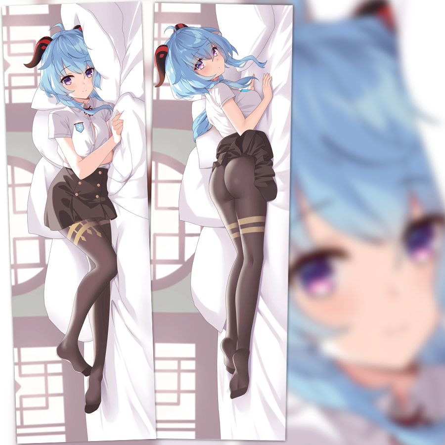 原神等身抱枕 眼镜版甘雨二次元游戏周边长条靠枕 床上大枕头定制