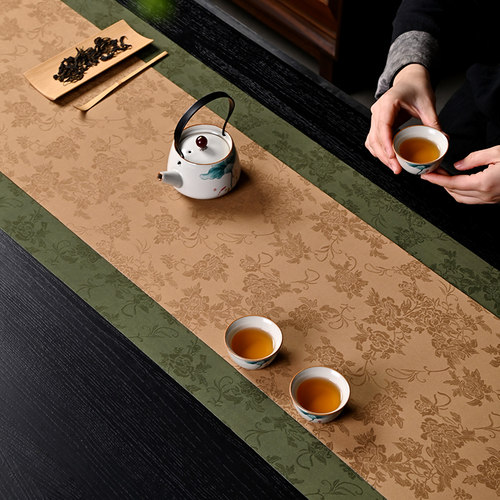 防滑防水茶席新中式禅意桌旗组合