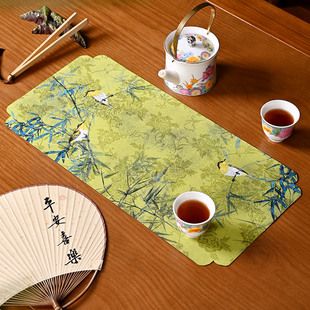 织锦茶席禅意茶垫双面防水桌旗新中式茶旗茶几垫中国风干泡席布艺
