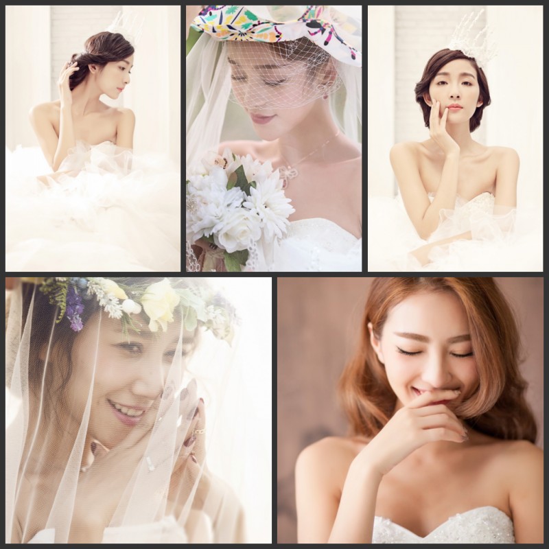 韩式新娘妆挂画妆容盘发造型装饰画化妆学校婚纱影楼无框画kt板画