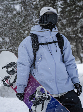 雪否3L宽松防水防风耐磨滑雪外套全压胶oversize单板滑雪服加绒