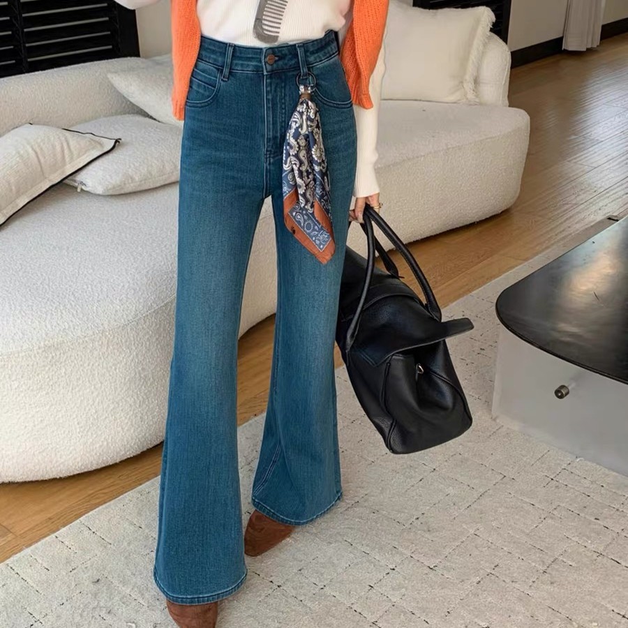 微喇长裤植绒牛仔棉25冬季