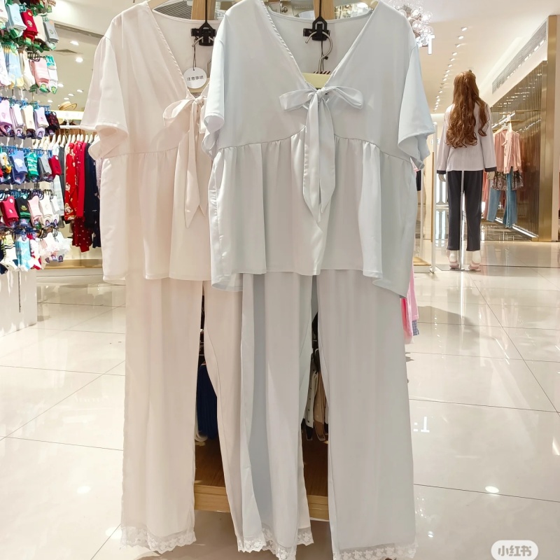 国内柜子tutu夏睡衣女短袖家居服套装性感吊带睡裙绸缎睡袍 包邮